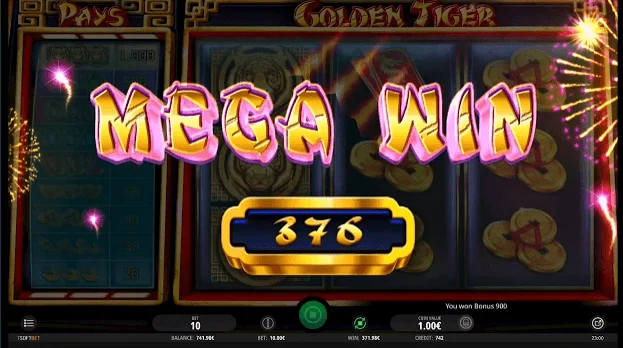 Mega win in Golden Tiger slot game