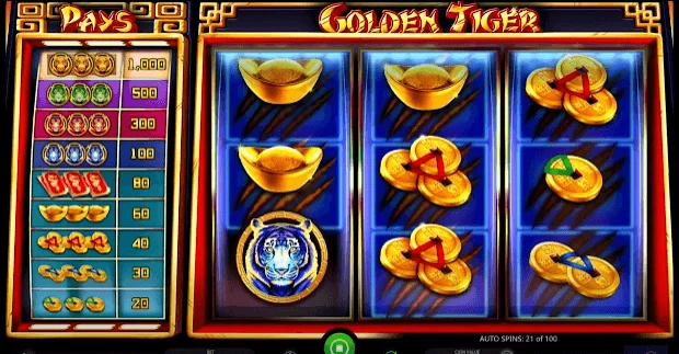 Golden Tiger slot machine with special symbols
